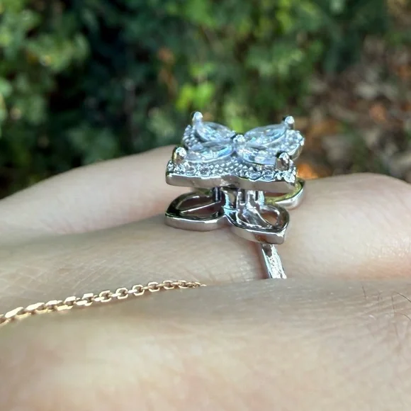 Spinning Silver Butterfly Anxiety Ring - Picture 5 of 6
